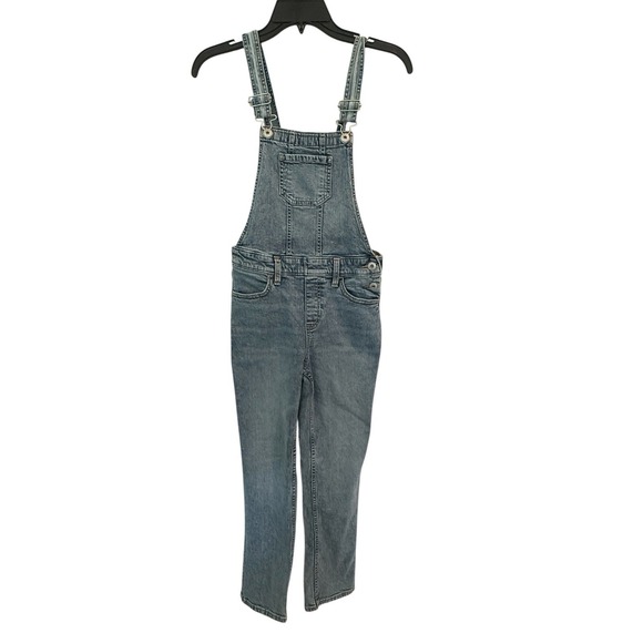 Abercrombie Kids Bib Denim Overalls  Romper Girls Size 11 / 12 Med Wash - Picture 1 of 5